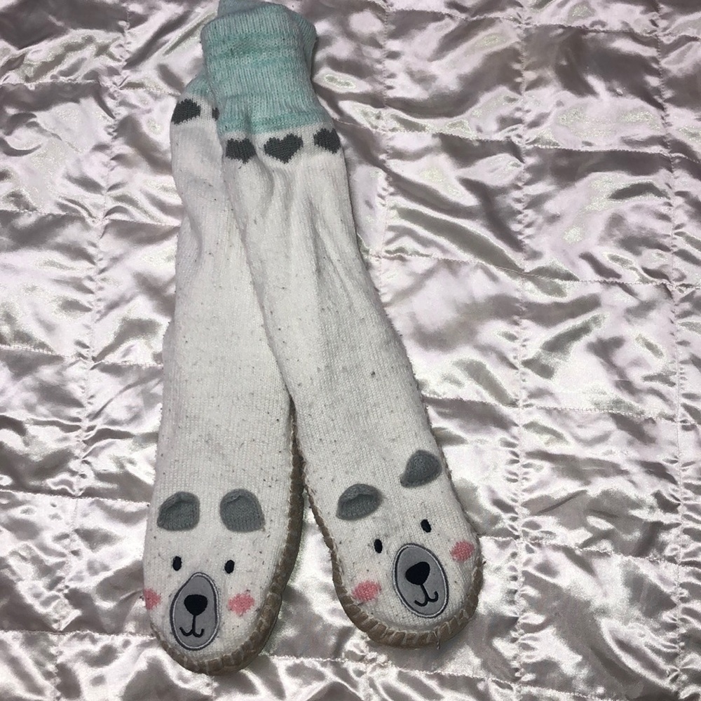 Polar bear sock slippers